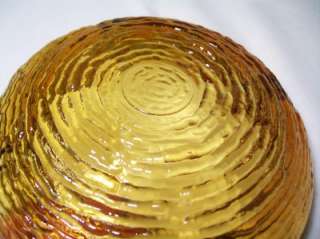 Vintage Heavy Soreno Amber glass ashtray Wood Grain Effect  