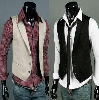 Mens Premium Slim Fit Style Slim Vest Waist Coat 2 Colors  