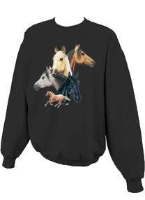 Horse Horses Head Collage Crewneck Sweatshirt S  5x  