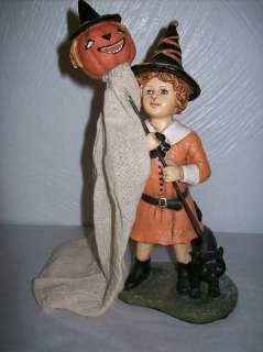 Little Witch with Ghost Halloween Figure by KD Vintage  