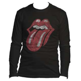 ROLLING STONES DISTRESSED TONGUE LONG SLEEVE SHIRT  