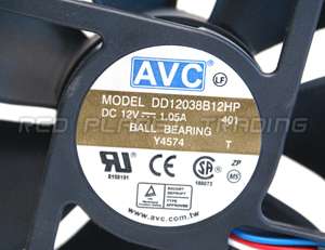 AVC 120mm x 120mm x 38mm Case Cooling Fan 12v 5 pin DD12038B12HP Y4574 