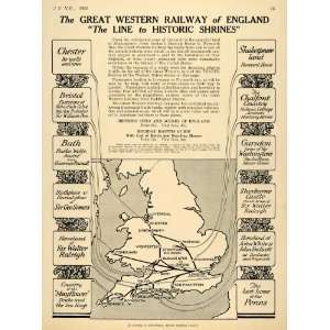   Ad Great Western Railway England Line Scenes Sites   Original Print Ad