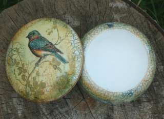 Hand Made Painted Decoupage BIRD Wooden Jewelry Box  