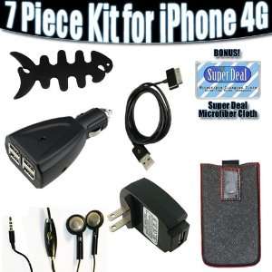 for Iphone, Ipod touch, Nano AND Iphone4 + Car Charger with 4 USB Port 