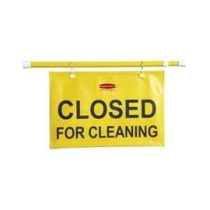 Rubbermaid Closed for Cleaning Safety Hanging Sign   Yellow 