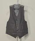 Mens 1930s Navy Wool Striped Vest w/4 Pockets Chest 40