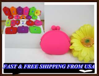   HOT PINK SILICONE PURSE COIN BAG CASE WALLETS GREAT GIFT IDEA  