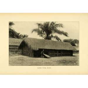1900 Print Balobo Congo Africa Native House Cultural Grass Roof 