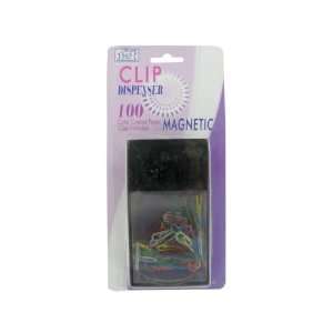  Magnetic Clip Dispenser With 100 Color Coated Paper Clips 