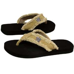   Nationals Unisex Khaki Frayed Flip Flops (9/10)