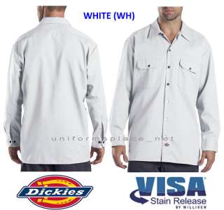 Dickies Men LONG SLEEVE Work Shirt Nwt 574 S 4XL WHITE  