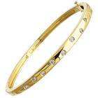 Jewelrydays 14Kt Yellow Gold Doted Diamond Bangle Bracelet