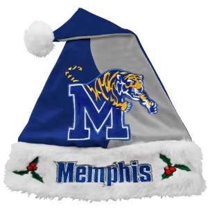  Memphis Tigers Royal Blue Gray Mistletoe Santa Hat Sports 