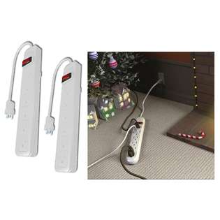 Westinghouse Pack of 2 White 6 Outlet Indoor Christmas Power Strips at 