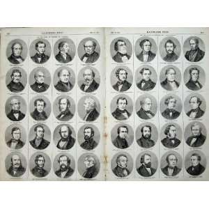   1857 House Commons Conservatives Liberals Men Portrait