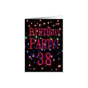  38th Birthday party invitation with fireworks Card Toys & Games