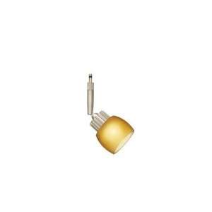   MR16 Lamp Holder, Satin Nickel with Amber Glass