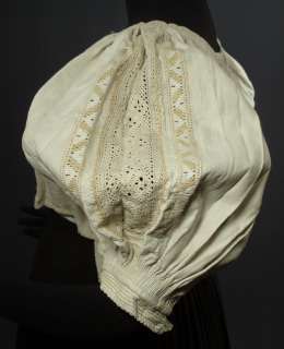 ANTIQUE Slovakia folk costume blouse embroidered linen ethnic  