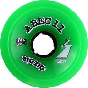  Abec 11 Classic BigZigs 75mm Green Longboard Wheels (Set 