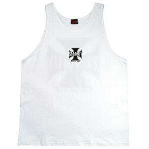  Mens, Tank Top, Iron Cross, White/Red, Large Sports 