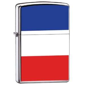  Zippo Custom Lighter France Flag High Polish Chrome Finish 