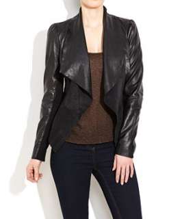 Black (Black) Urbancode Waterfall Leather Jacket  243637701  New 