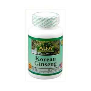  Alfa Vitamins Korean Ginseng 500 mg 60 caps Immune Support 