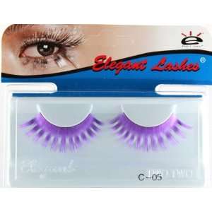 com Elegant Lashes C005P Premium Color False Eyelashes (Purple Party 