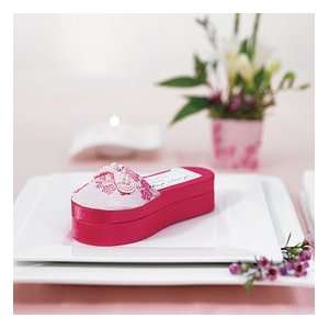  Asian Pink Brocade Slipper Favor Box 