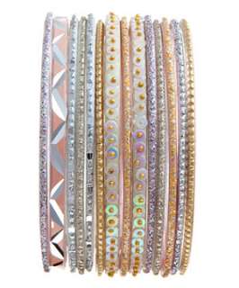 Biscuit (Stone ) Glitter Bangles  241469415  New Look