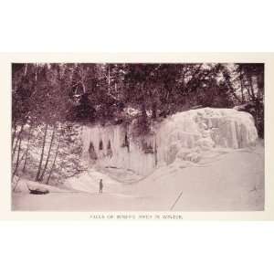  1893 Print Frozen Waterfall Miners Fall River Michigan 