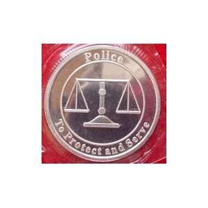  POLICE   .999 1 TROY OZ FINE SILVER   COMMEMMORATIVE COIN 