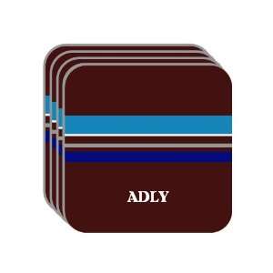 Personal Name Gift   ADLY Set of 4 Mini Mousepad Coasters (blue 