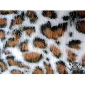  Faux / Fake Fur Leopard SNOW WHITE Fabric By the Yard 