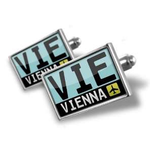Cufflinks Airport code VIE / Vienna country Austria   Hand Made 