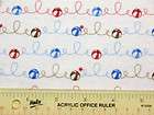 Beach Balls Red/Brown/Blue Cotton Flannel Fabric 2 3/4 Yards (J7)
