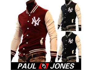 PJ New Mens NY Design Baseball hoodie coat jumper jackets outwear 