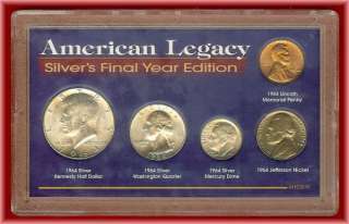 Final Silver Year American Legacy 5 Coins 90% Silver  