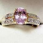 kunzite ring 14k diamond  