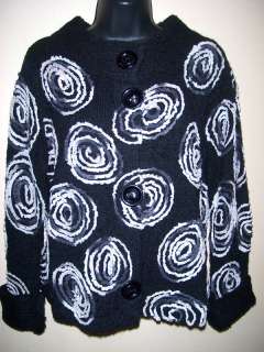 NWT Design Options Adieu black swirls sweater S,M,L,XL  
