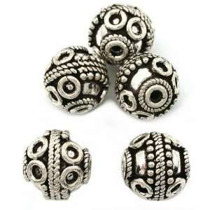 Sterling Silver Round Bali Beads Beading 11mm Approx 5  
