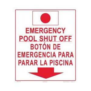  Emergency Pool Shutoff Eng/Sp Sign 6504Ws1214Z Patio 