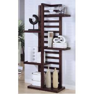  Display Bookcase with Ladder Back in Cappuccino Finish 