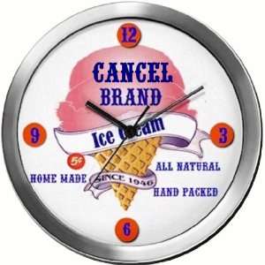  CANCEL 14 Inch Ice Cream Metal Clock Quartz Movement 