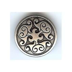  Renaissance Swirl Metal Button in Antique Silver Finish 7 