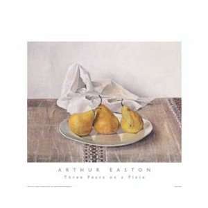 Three Pears on a Plate by Arthur Easton 20x16  Kitchen 