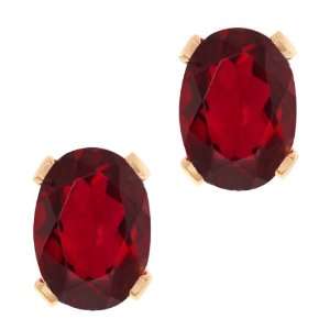   Oval Shape Ruby Red Mystic Topaz Rose Gold Plated Brass Stud Earrings