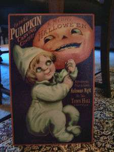 Vintage Halloween Postcard Tin signs  