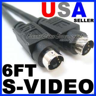 VIDEO CABLE 6FT SVIDEO 6 S VIDEO 6 FT MALE MINIDIN 4  